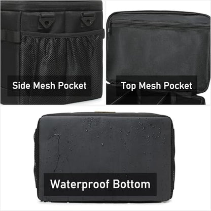 Tactical Camping Storage Bag 28L Tactical Utility Tote Bag Camping Cookware Organizer Trunk Organizer - color: Black