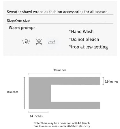 WaJuemy Women's Sweater Shawl Wraps Sleeves Knitted Collar Sweater Scarf Top Casual Lightweight Shoulder Cape Accessories - color: 18 Red/White Stripe
