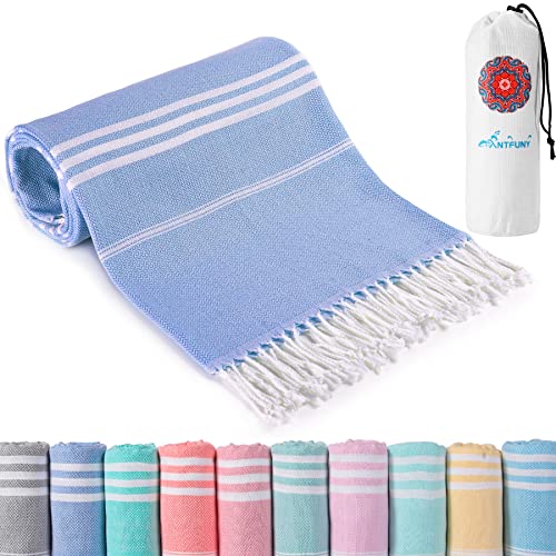 Turkish Beach Towels Vacation Essentials with Bag Quick Dry Sand Free Soft Absorbent Adult Bath Pool Swim Long Wide Stripe Towel Cloud Linen Sandfree Mat Summer Thing Lightweight Thin Travel Blue - color: Thinner Blue, size: 72 x 36 inch