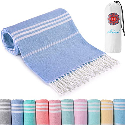 Turkish Beach Towels Vacation Essentials with Bag Quick Dry Sand Free Soft Absorbent Adult Bath Pool Swim Long Wide Stripe Towel Cloud Linen Sandfree Mat Summer Thing Lightweight Thin Travel Blue - color: Thinner Blue, size: 72 x 36 inch