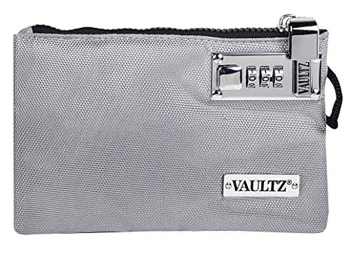 Vaultz Money Bag with Lock - 5 x 8 Inches, Men & Women's Locking Accessories Pouch for Cash, Bank Deposits, Wallet, Medicine, Phone and Credit Cards - Gray - color: Gray, size: 5x8