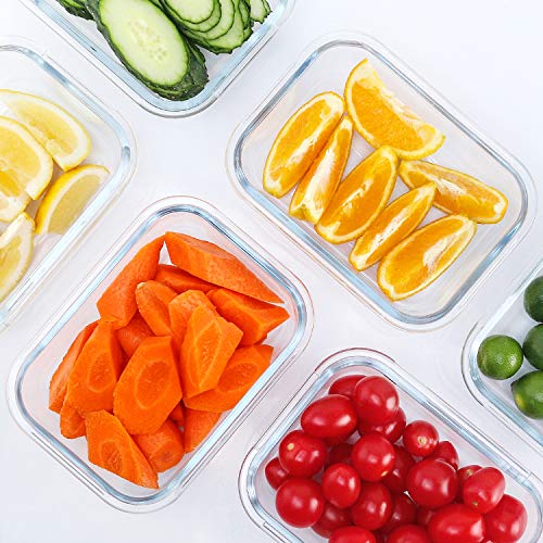 M MCIRCO 10-Pack,22 Oz Glass Meal Prep Containers,Glass Food Storage Containers with lids,Lunch Containers,Microwave, Oven, Freezer and Dishwasher (Gray) - color: gray