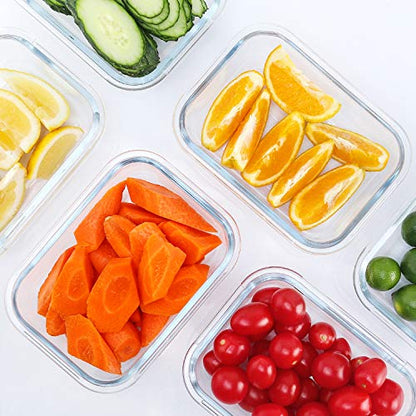 M MCIRCO 10-Pack,22 Oz Glass Meal Prep Containers,Glass Food Storage Containers with lids,Lunch Containers,Microwave, Oven, Freezer and Dishwasher (Gray) - color: gray