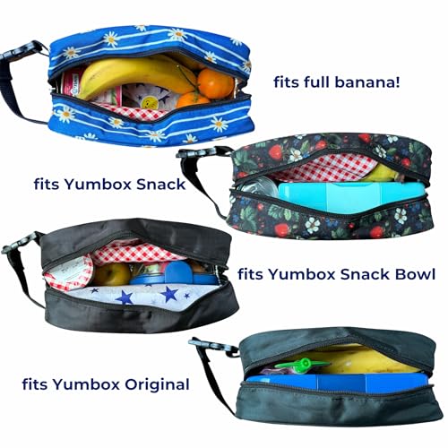 Yumbox Chill Insulated Snack Bag with 2 Ice Packs – Lightweight Small Lunch Cooler Bag, Deep Spacious Design, Sweat-Proof Sleeves, Wipe-Clean Fabric, Fits Snack Bento Boxes & Fruit (Black) - color: Black