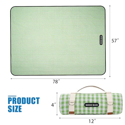 G GOOD GAIN Picnic Blankets Outdoor Extra Large - Waterproof Picnic Blanket with Carry Strap | Machine Washable Picnic Mat with Sandproof Backing for Park, Grass, Camping, Hiking, Concerts (Lime) - color: Lime
