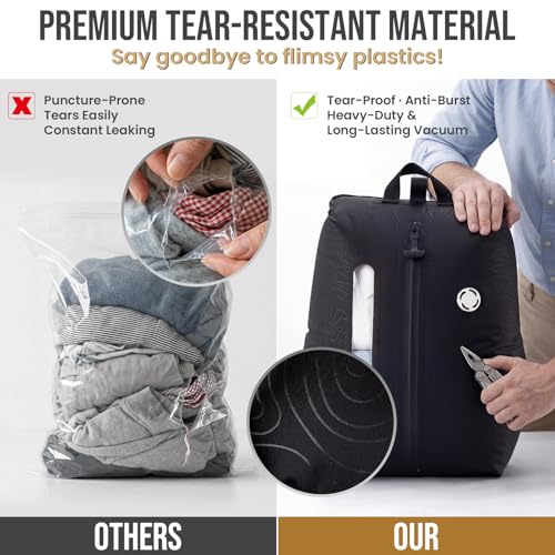 TAILI Travel Vacuum Compression Storage Bags with Wireless Pump -Vacuum Seal Bags (2Pack) for Travel Essentials, Space Saving, Wear-resistant & Waterproof Packing Cubes backpack for Clothing& Luggage - size: 2 Pack