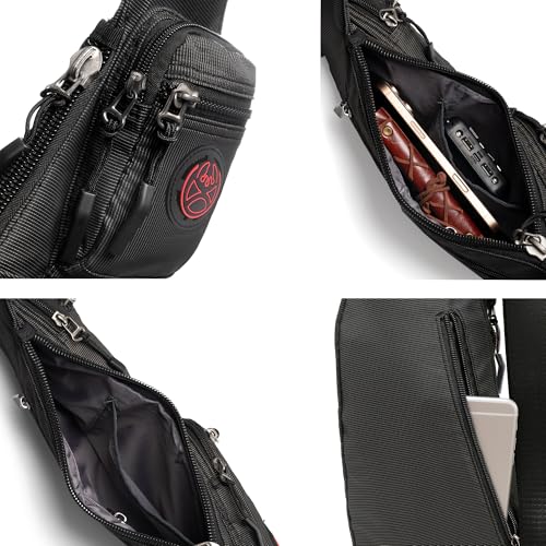 NICGID Sling Bag Chest Shoulder Backpack Crossbody Bags Casual Daypack for Men Women (Black-2620N) - color: Black-2620n