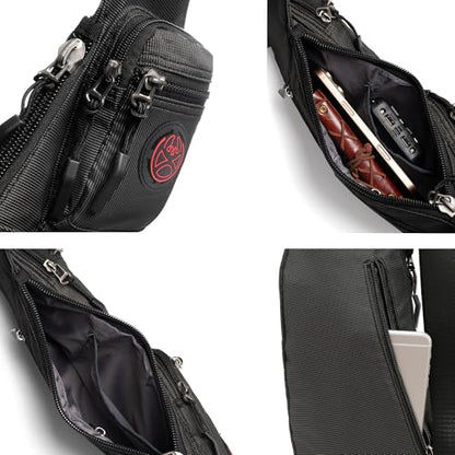 NICGID Sling Bag Chest Shoulder Backpack Crossbody Bags Casual Daypack for Men Women (Black-2620N) - color: Black-2620n