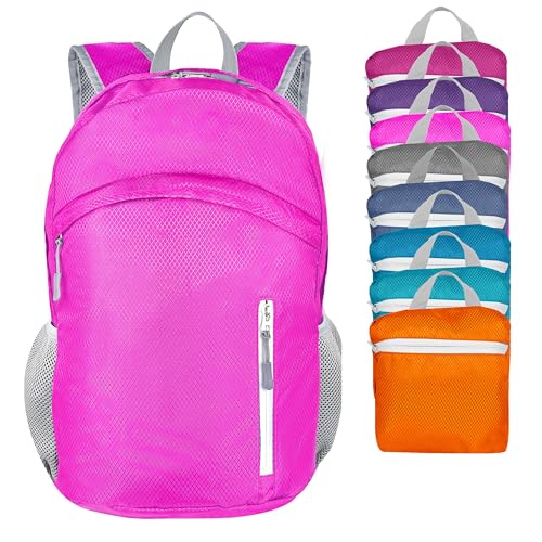 Waterproof Foldable Backpack Dry Storage Lightweight Daypack 35L Outdoor Backpack for Beach Men Women Hot Pink - color: Pink