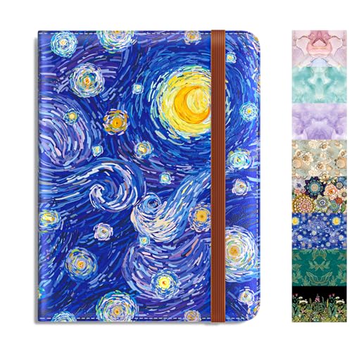 Rimilak Passport Holder, RFID Blocking Passport Cover Wallet Travel Essentials, Leather Travel Air Ticket Documents Organizer Protector for Women and Men, Starry Sky - color: Starry Sky