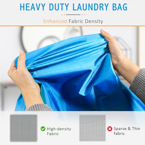 Isink Extra Large Heavy Duty Laundry Bag - 28" x 40", Travel Laundry Bag for Dirty Clothes, Light Blue - color: Extra Large Laundry Bag With Handles (Light Blue)