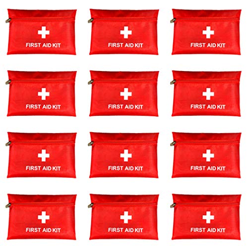 Red First Aid Bag Empty First Aid Kit Empty Waterproof First Aid Pouch Small Mini for First Aid Kits Pack Emergency Hiking Backpacking Camping Travel Car Cycling (Red, 7.9x5.5" 12 Pack) - color: Red, size: 7.9x5.9 Inch (Pack of 12)