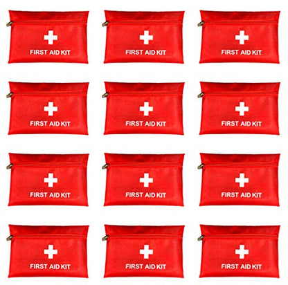 Red First Aid Bag Empty First Aid Kit Empty Waterproof First Aid Pouch Small Mini for First Aid Kits Pack Emergency Hiking Backpacking Camping Travel Car Cycling (Red, 7.9x5.5" 12 Pack) - color: Red, size: 7.9x5.9 Inch (Pack of 12)