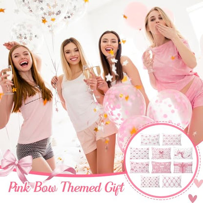 30pcs Pink Bow Makeup Bag Coquette Cosmetic Bags for Women Elegant Bow Preppy Pink Pouch Travel Toiletry Bag for Women Girls Mothers Day Gifts - style: Bow