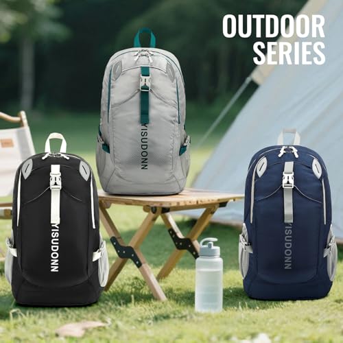 Hiking Backpack, 30L Lightweight Camping Water Resistant Large Hiking Bag Outdoor Travel Daypack for Men Wome - color: Grey