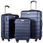 Coolife Luggage 3 Piece Set, Lightweight Durable Hardshell Suitcase set with 360° Spinner Wheels, TSA-approved Lock, Checked Family Travel Luggage sets, 20/24/28 Inch, Navy - color: Navy, size: 20in24in28in