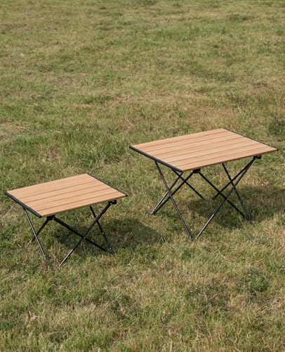 iClimb Ultralight Compact Camping Folding Table with Carry Bag (Nature- S) - color: Nature, size: Small
