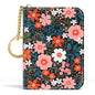 Aiawoxc Credit Card Holder, Small RFID Wallet Slim Leather Card Organizer Case with Zipper and Keychain, Cute Flowers - color: B-Cute Flowers, size: Keychain