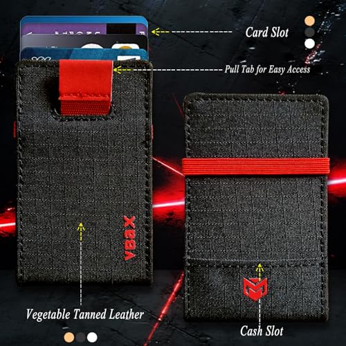 RFID Minimalist Slim Wallet for Men and Women, Holds Up to 12 Cards, Cash, Key Thin and Lightweight Credit Card Holder (Black Microfiber – Inferno Edition) - color: Black Microfiber – Inferno Edition