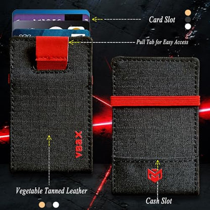 RFID Minimalist Slim Wallet for Men and Women, Holds Up to 12 Cards, Cash, Key Thin and Lightweight Credit Card Holder (Black Microfiber – Inferno Edition) - color: Black Microfiber – Inferno Edition
