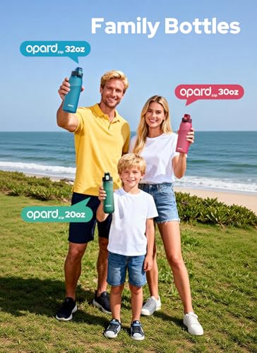 Opard Zip 20oz Plastic Water Bottle Dishwasher Safe, Leakproof Flip-Top Lid, BPA Free Tritan, Wide Mouth Reusable Kids Water Bottle for School Hiking Commuting Outdoor Travel and Gym - color: Ice Blue, style: 20 oz - Fast Flow