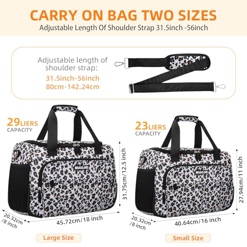 Travel Duffle Bag for Women, Underseat Carry On luggage Bag Foldable Overnight Weekender Hospital Bag Lightweight Airplanes Personal Item Travel Tote Bag for Women Birthday Gifts, 16IN Leopard Print - color: Leopard Print, size: 16IN