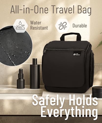 D&D Wanderlust D&D Hanging Travel Toiletry Bag for Men and Women – Cosmetics, Makeup and Toiletries Organizer Kit with 10 Compartments - color: 2 Pack Black