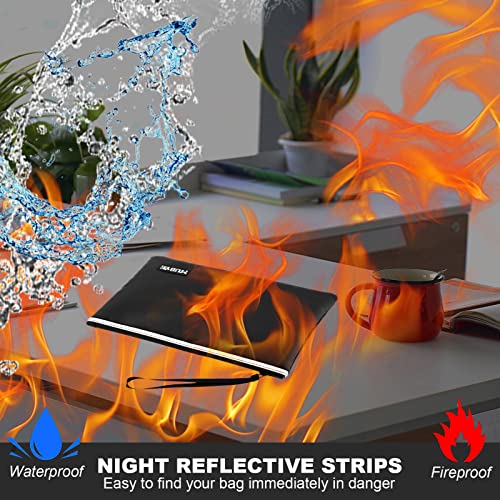 Fireproof Waterproof Money Document Bag - 2 Pack Safe Zipper Bags with Reflective Strip, Fire & Water Proof Storage Organizer Pouch for A4,File,Cash,Passport,Table(13.4" x 9.8" and 10.6" x 6.7") - size: 13.4" x 9.8" and 10.6" x 6.7"