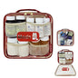 Medium Travel Pill Bottle Organizer, Clear Medicine Bag, 2 Zipper Compartments with Divider and Mesh Pockets, Easy View of Medications, Medical Supplies, and Toiletries, PVC - Red - color: - Pvc Red, size: M (Pack of 1)