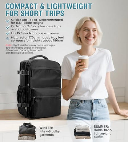 BOXSAM Vacuum Travel Backpack with Pump for Women,Personal Item Carry on Backpacks 18x14x8 inches Flight Approved for Men,Laptop Waterproof Work Compression bags Casual Daypack Black - color: Z1-black