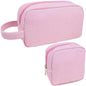 2Pcs Mini Makeup Bag, Small Makeup Pouches for Purse Cute Cosmetics Bag Pouch with Slip-in Pockets Small Travel Toiletry Bag Zipper Makeup Aesthetic Accessories Storage Bag - color: 0-Pink Set