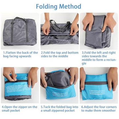 INVODA 4PCS Foldable Duffle Bags - Lightweight Luggage for Airlines, Weekender, Carry On, Overnight - With Waterproof Drawstring Bags - color: Group Style3