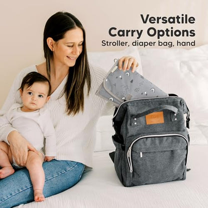 KeaBabies Portable Diaper Changing Pad, Travel, Car - Large Waterproof Baby Changing Mat, Wipeable, Padded, On The Go Travel Diaper Clutch Bag, Easy to Use Pockets for Newborn Essentials (Woodland) - color: Woodland