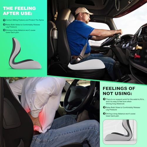 Buttocks Cushion for Office Chair Memory Foam Seat Pad for Butt Support Tailbone Relief Ergonomic Chair Cushion for Home Car Travel or Work (Off White) - color: Off White