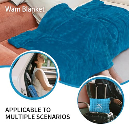 Travel Blanket and Pillow-2-in-1, Ultra-Soft&Compact, Airplane Blanket with Hand Luggage Belt and Backpack Clip,Travelers Accessories Gifts, 61x43 Inches（Green） - color: Green