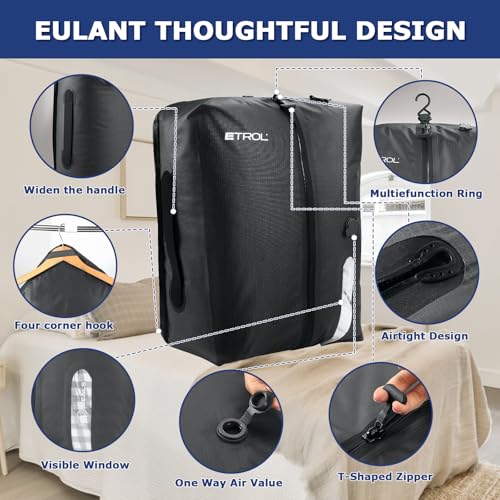 TPU Vacuum Bag for Travel, 70D Nylon Reusable Compression Bag with IP67 Waterproof Zipper, Compression Packing Cubes for Clothing, Space Saver Bags for Luggage and Backpack(Gray-1 PCS) - color: Gray-1 PCS
