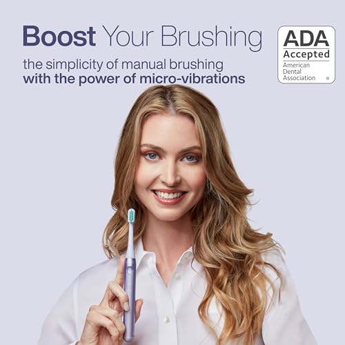 Aquasonic Icon ADA-Accepted Rechargeable Toothbrush | Magnetic Holder & Slim Travel Case | 2 Brushing Modes & Smart Timers | Gentle Micro-Vibrations (Lilac) - color: Lilac