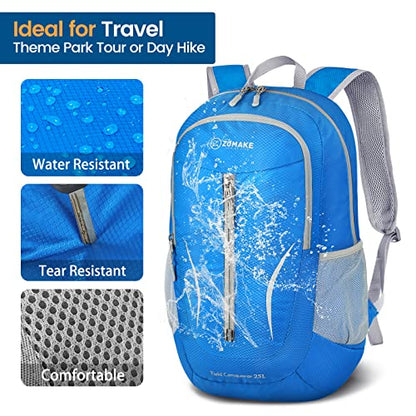 ZOMAKE Ultra Lightweight Packable Backpack 25L, Foldable Hiking Backpacks Water Resistant Small Folding Daypack for Travel(Dark Blue-NEW) - color: Dark Blue-new