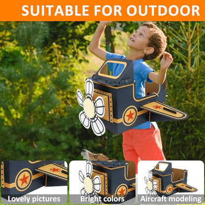 Wearable Cardboard Airplane Toy, Portable Wearing Airplane Glider, Cardboard Airplane Costume, Cardboard Making Toy Playset Paper Airplane, DIY Airplane Birthday Decorations