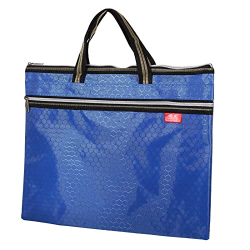 PATIKIL Waterproof Zipper File Bag, Documents Books Tools Storage Zip Pouch for Office Travel, Blue - color: Blue
