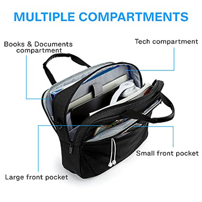 BAGSMART Laptop Bag, 15.6 Inch Briefcase Men, Lockable Computer Bag Work Bag, Water-Repellent Shoulder Messenger Bag Travel Office Business, Black - color: Black-15.6 Inch