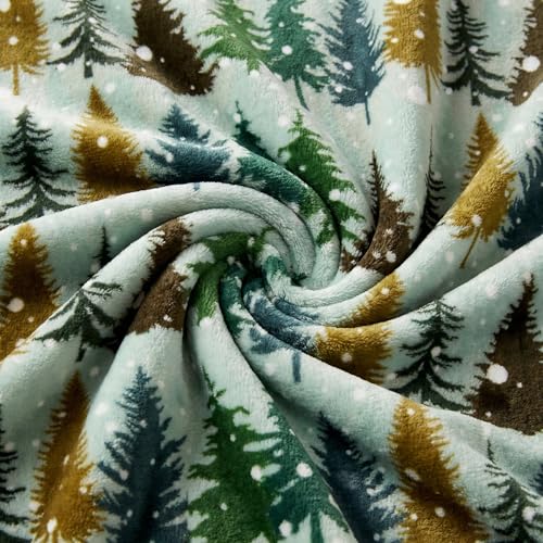 Carstens, Inc. Travel Blanket, Premium Compact 2-in-1 Airplane Blanket/Pillow, Snowflake Forest - color: Snowflake Forest
