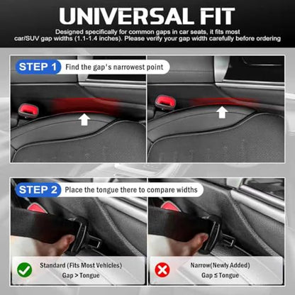 4PCS Car Seat Gap Filler Organizer, Universal Car Seat GapBlocker with Storage Slot, Leak-Proof Seat Gap Plug for Car SUV Truck,Automotive Interior Accessories, Black