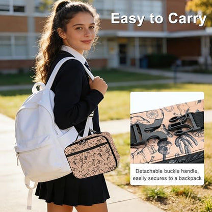 Western Cactus Lunch Bag Insulated Reusable Lunch Box Cooler Thermal Tote Bag For Teenage Boys Girls School Beach - color: Western Cactus