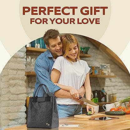 VonNova Women’s Insulated Lunch Bag with Premium 4mm Cooler Insulation, Cute Large 7L Lunch Tote for Office, Durable Small Lunch Box for Women, Stylish Lunchbox for Adults, Teens, Nurses, Teachers - color: Black
