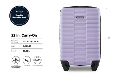 Travelers Club 22-Inch Gilroy Rolling Hardside Carry-On Luggage, Heirloom Lilac - color: Heirloom Lilac, size: 22-Inch