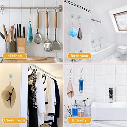 8 Pcs Kitchen Towel Clips, Metal Bath Towel Clips for Hooks, Hand Towels Hook with Loop Cotton for Home Kitchen Bathroom