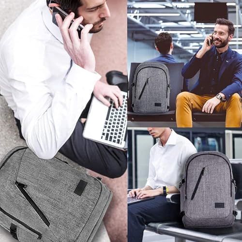 Mancro 17.3 Inch Business Laptop Backpack Large Travel Backpack Lightweight Anti-Theft Laptop Backpack for Men & Women - color: Grey, size: 17.3 inch