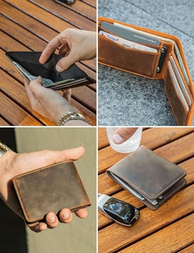 Handcrafted Genuine Leather Wallets, Minimalist Cardholders, and Passport Covers, Handmade Gift - color: Camel, style: Bifold Wallet