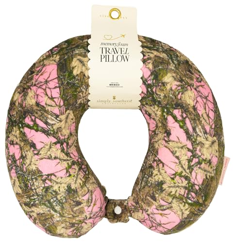 Simply Southern Memory Foam Travel Neck Pillow (Camo Pink) - color: Camo Pink